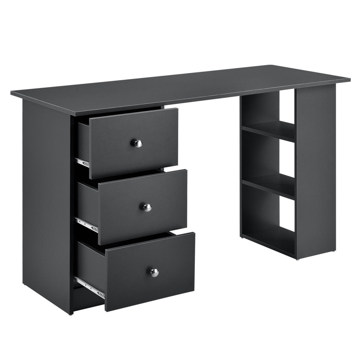 SCHREIBTISCH Lemberg - Dunkelgrau, Holzwerkstoff (49/120/72cm) - [en.casa]