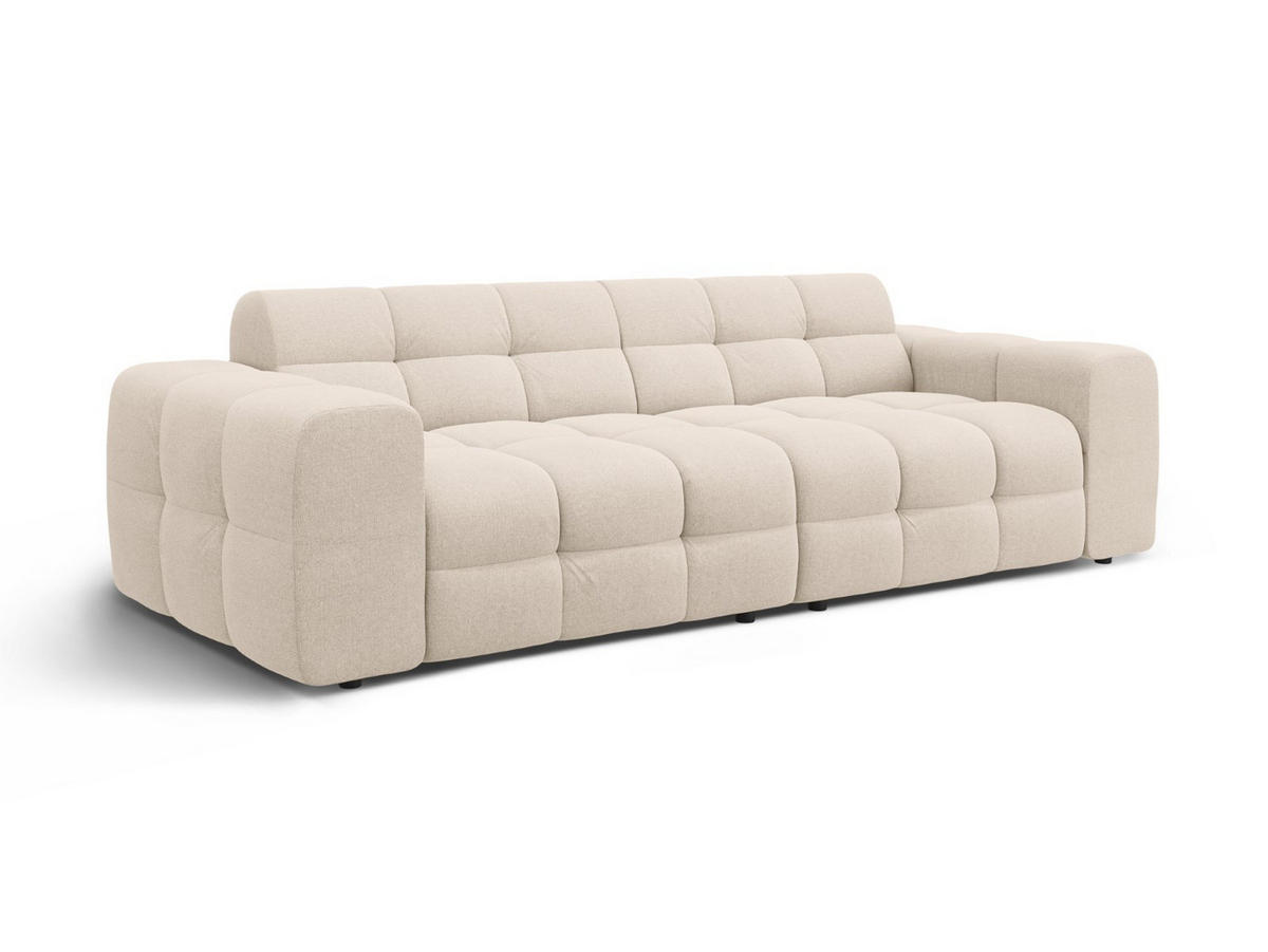 SOFA Kendal aus strukturiertem Stoff beige 4 Sitzplätze - Beige, Textil (255/79/103cm) - Micadoni