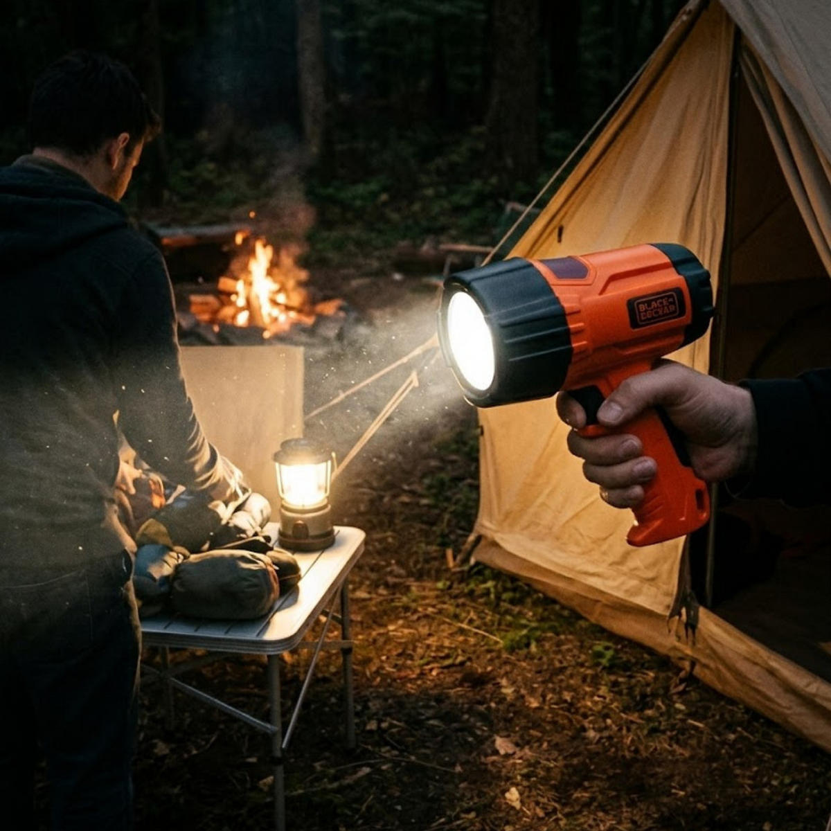 TASCHENLAMPE SLV5 Schwarz Grau LED 325 Lumen batteriebetrieben 2 Modi - Schwarz/Orange, Kunststoff (13.5/7.6/15cm) - Black & Decker