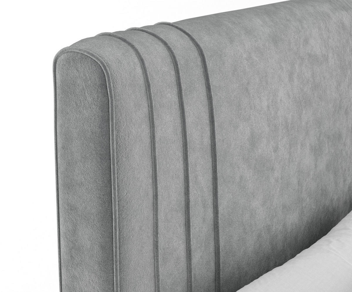 BOXSPRINGBETT Casone Grau 160/200 cm mit Latex-Topper - Silberfarben/Grau, Holz/Holzwerkstoff (160/200cm) - Maison de Reve