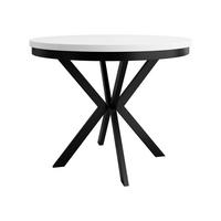 ESSTISCH ausziehbar Edder 90 - Schwarz/Weiß, Holzwerkstoff/Metall (90/90/76cm) - MIRJAN24
