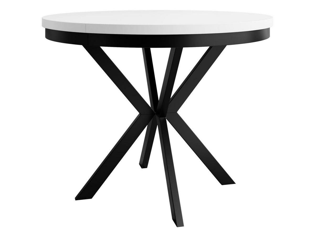 ESSTISCH ausziehbar Edder 90 - Schwarz/Weiß, Holzwerkstoff/Metall (90/90/76cm) - MIRJAN24