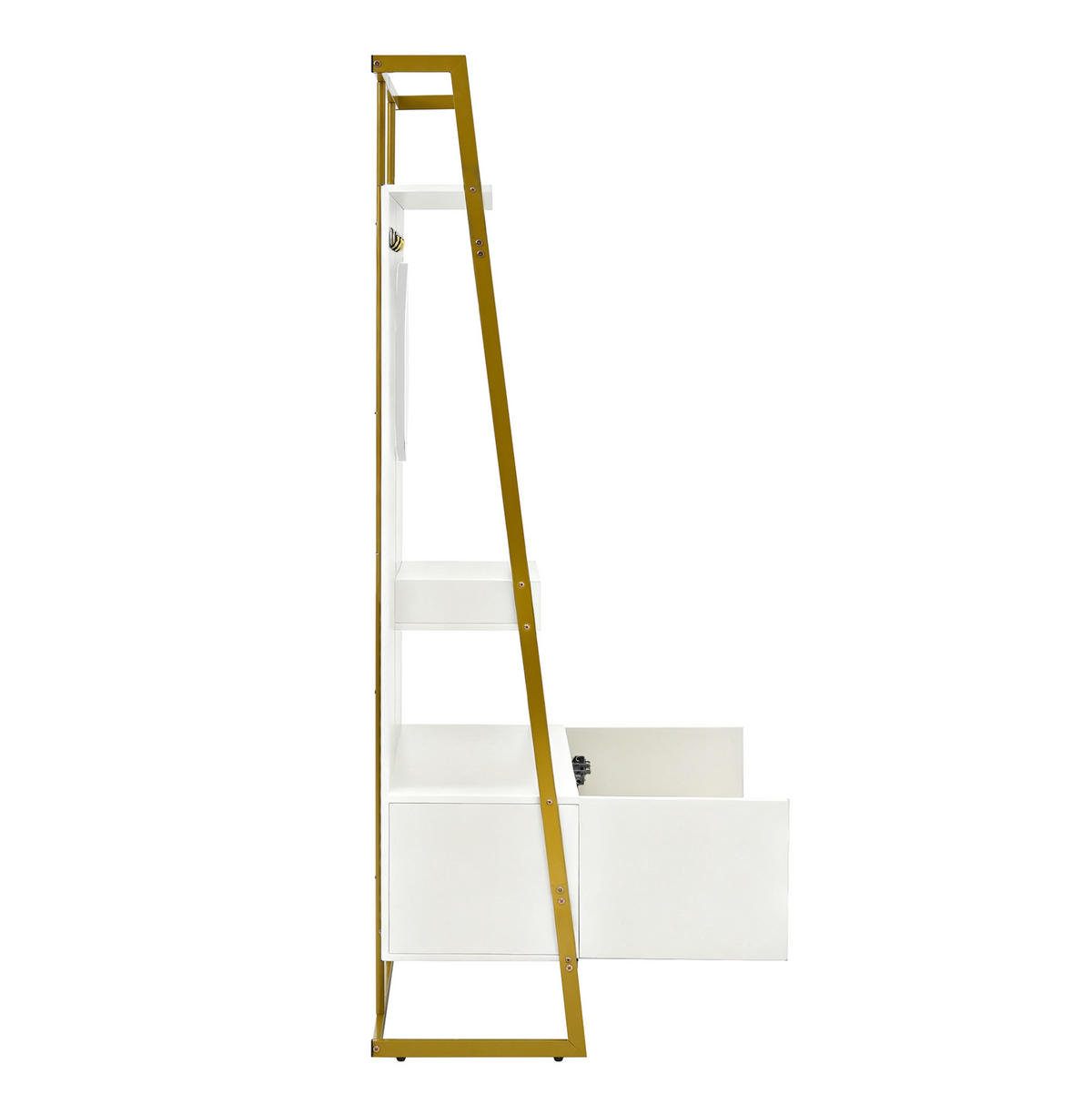 GARDEROBE 78/180,5/38,5 cm Weiß aus MDF mit Spiegel und Schuhschrank - Weiß, Holzwerkstoff (38.5/180.5/78cm) - OKMYHOME