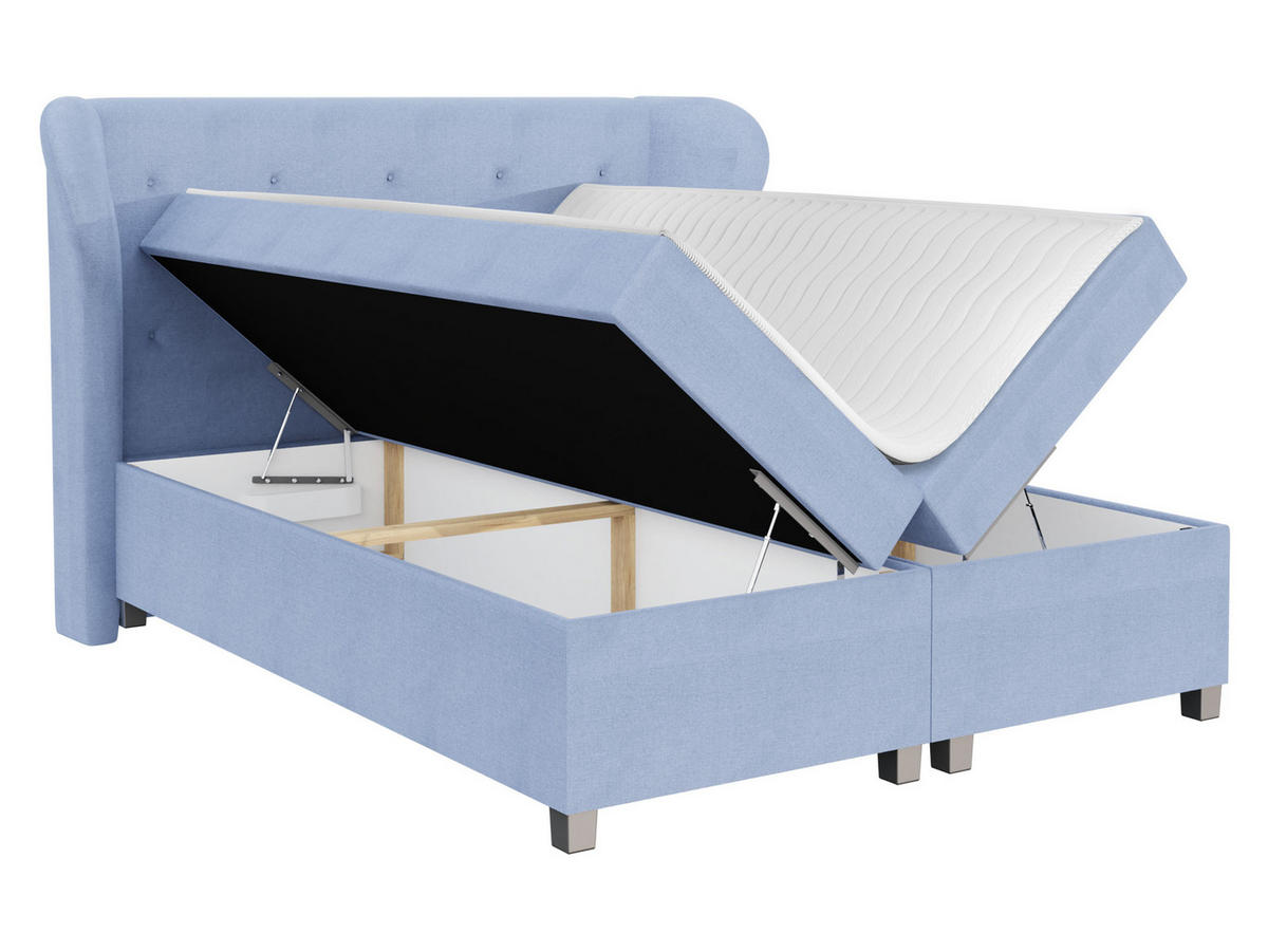 BOXBETT Bakarat - Blau, Holz (200/200cm) - MIRJAN24