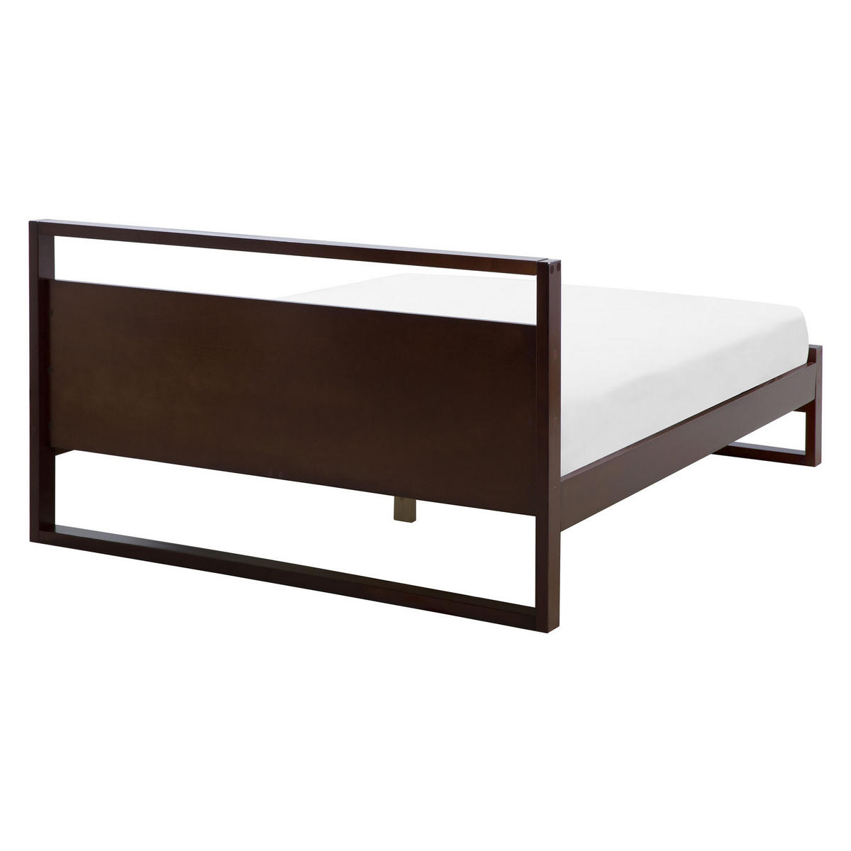 HOLZBETT 160/200cm Dunkler Holzfarbton Giulia - Dunkelbraun, Holz (160/200cm) - Beliani