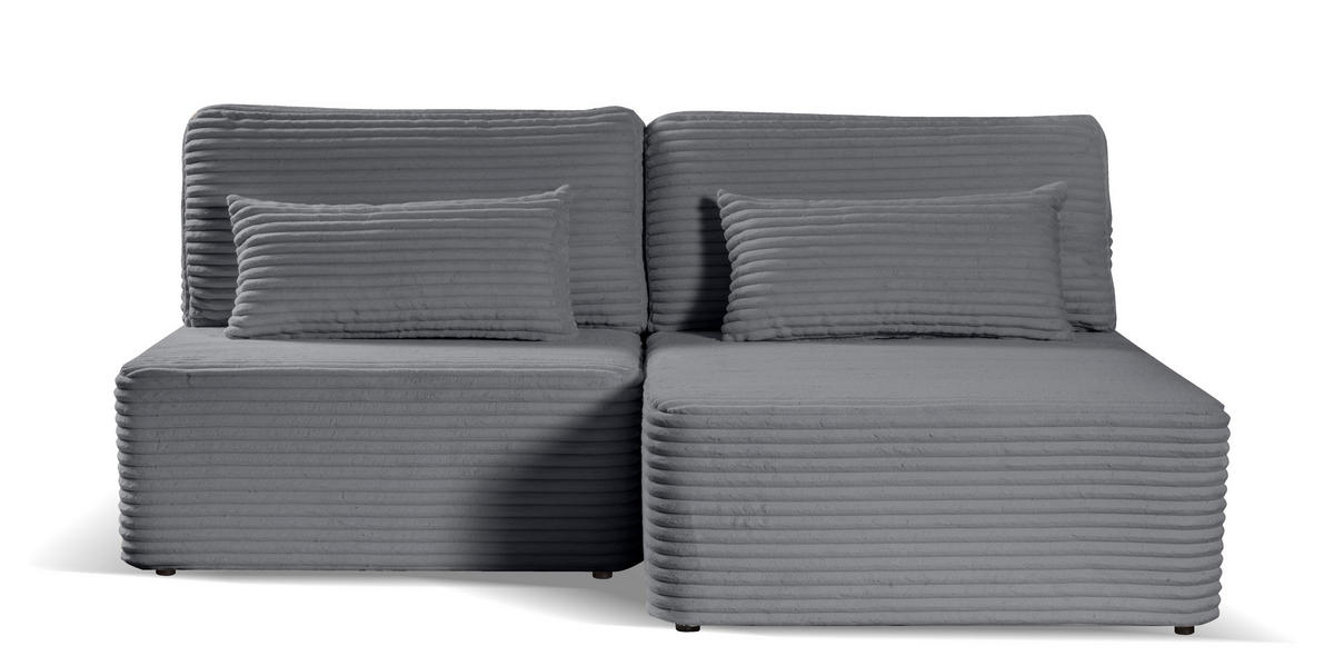 ECKSOFA Amsterix Grau, mit Schlaffunktion - Grau, Textil (213/158cm) - Bettso