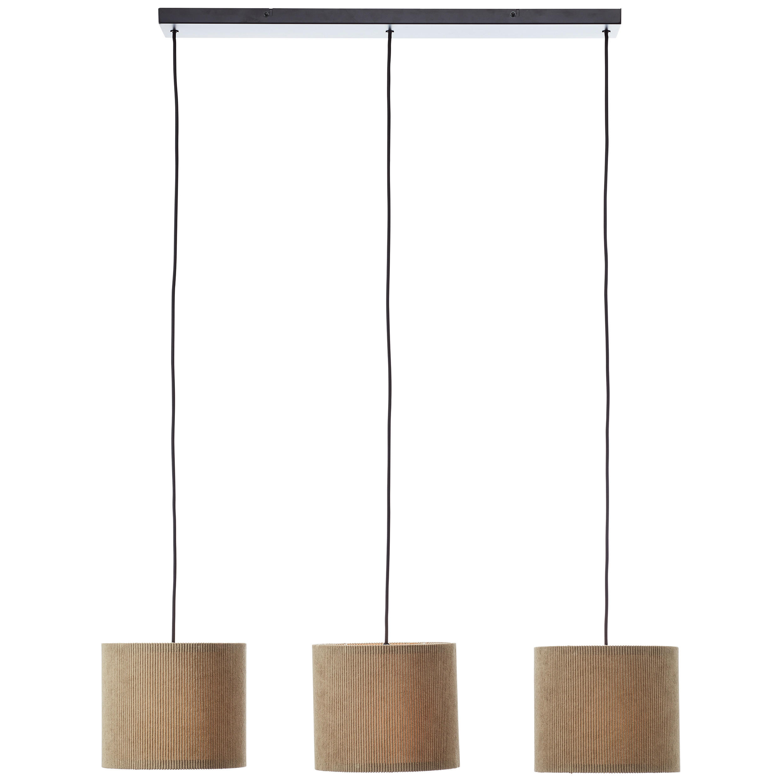 PENDELLEUCHTE Cord-Lampenschirm 60100/22 - Grau, Metall (23/94/150cm) - Brilliant