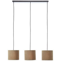 PENDELLEUCHTE Cord-Lampenschirm 60100/22 - Grau, Metall (23/94/150cm) - Brilliant