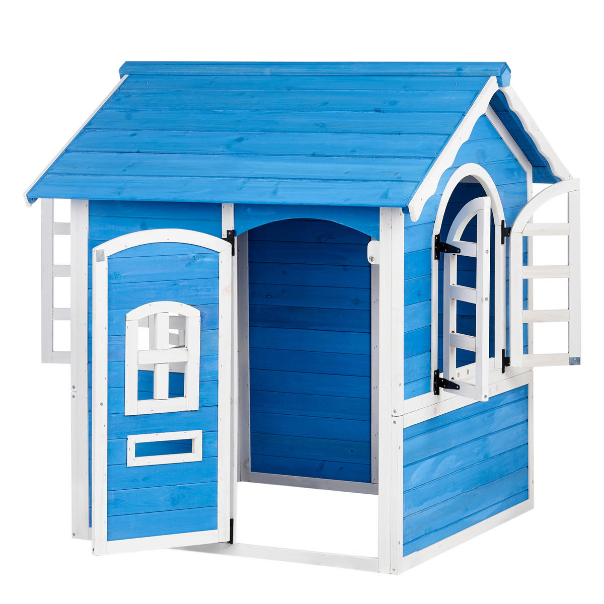 GARTENSPIELHAUS Blau Kokkoni - Blau/Weiß, Holz (118/129/115cm) - Beliani