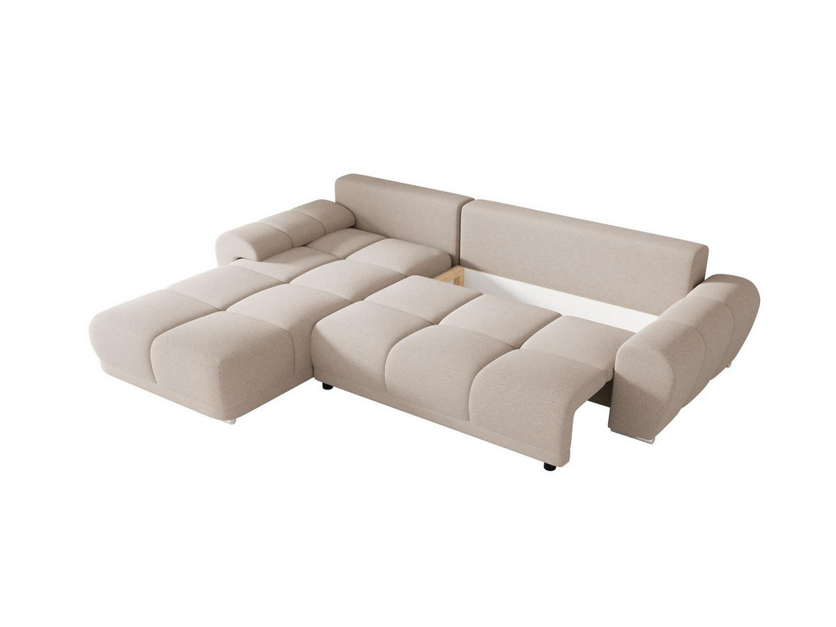 ECKSOFA BEGA L Links ARAGON 03 mit Schlaffunktion - Beige, Textil (289/185cm) - Bedante