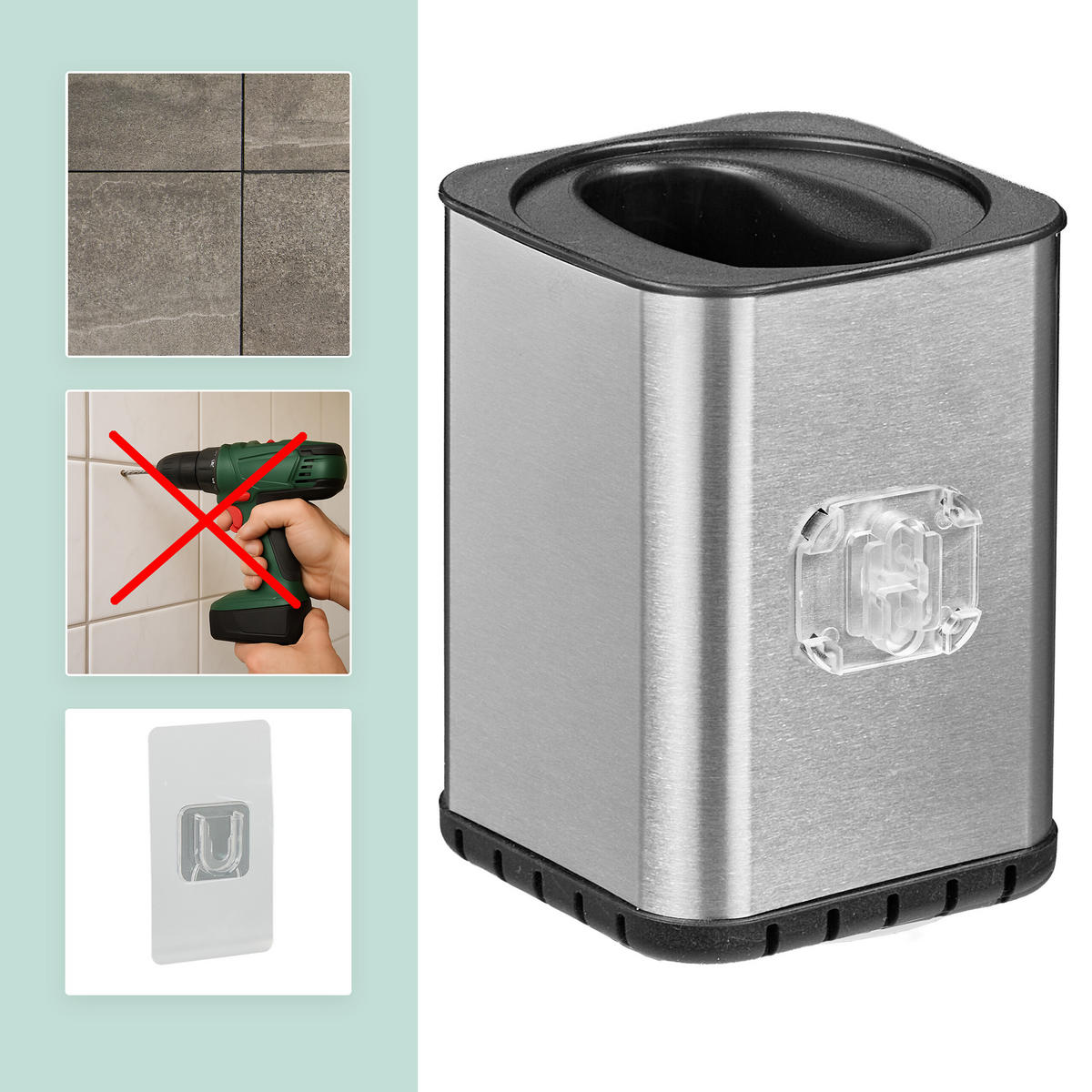 TOILETTENBÜRSTE - Silberfarben, Kunststoff/Metall (9.5/40/10cm) - Relaxdays