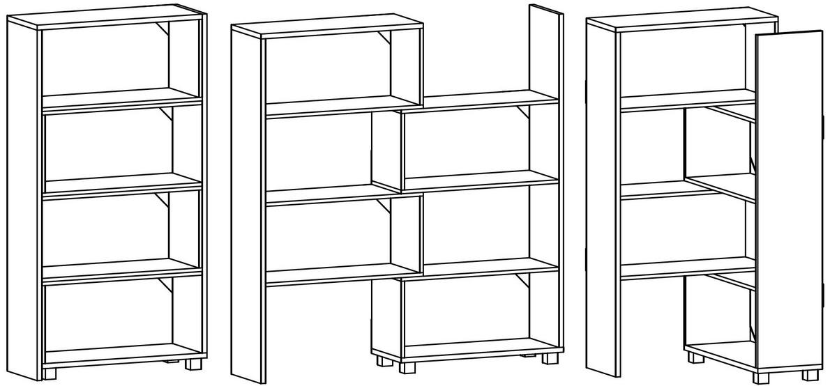STANDREGAL MODUS 3x2 Weiß 112,6/31/81 cm - Weiß, Holzwerkstoff (112.6/81/31cm) - Matkam Möbel