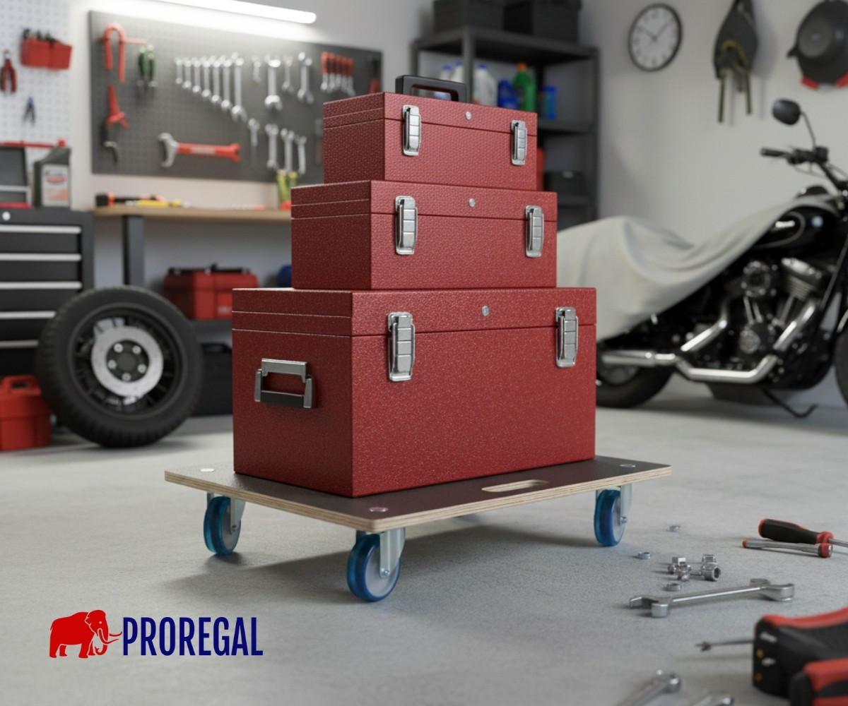 TRANSPORTROLLER 2er-Set Hercules mit 4 Rollen 15x58x58cm Traglast 300kg Siebdruck Holzplatte Schwarz - Schwarz, Metall (58/58/15cm) - PROREGAL