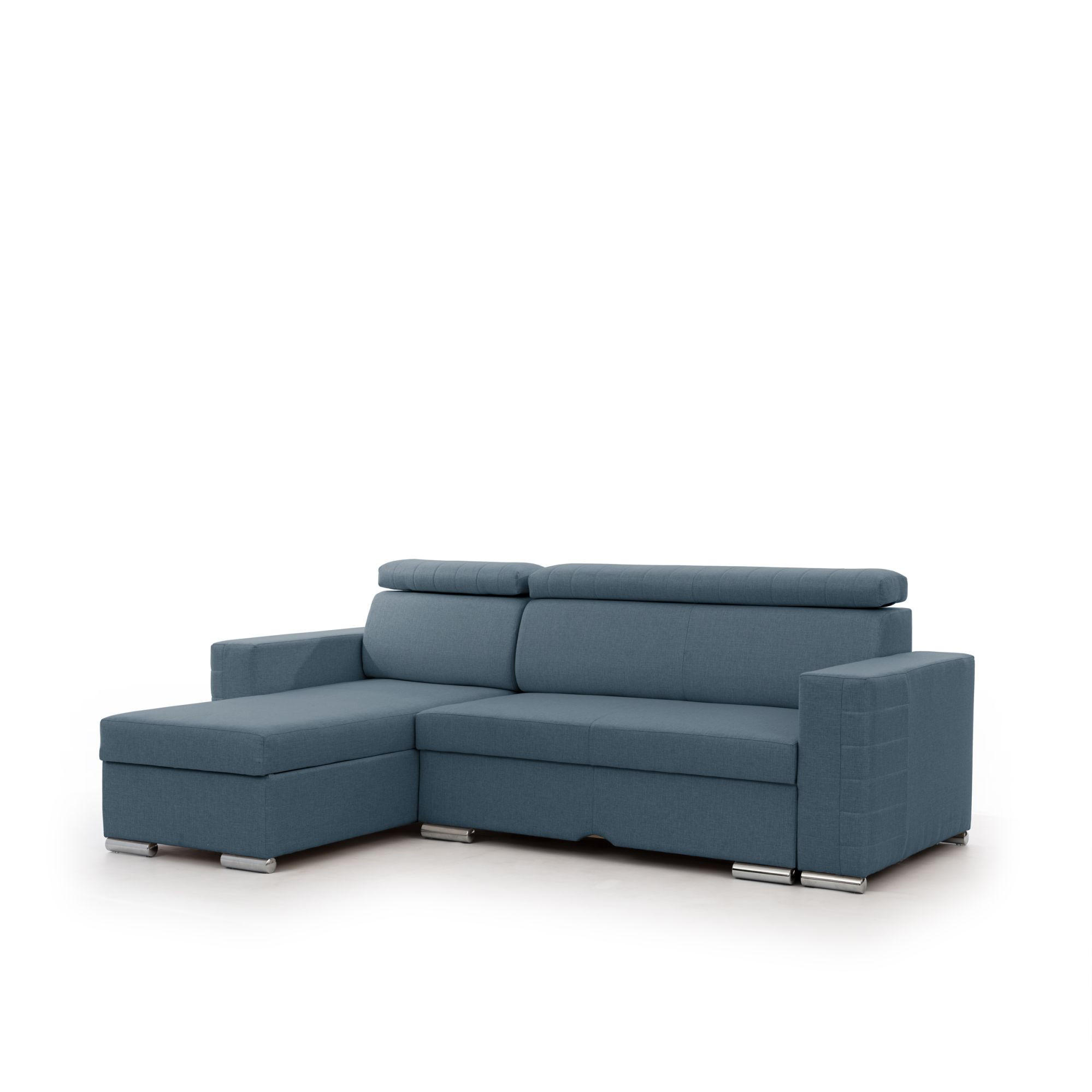 Thumbnail - Fun Möbel Ecksofa, Blau, Textil, L-Form, 260x173 cm, Wohnzimmer, Sofas & Couches, Wohnlandschaften, Ecksofas