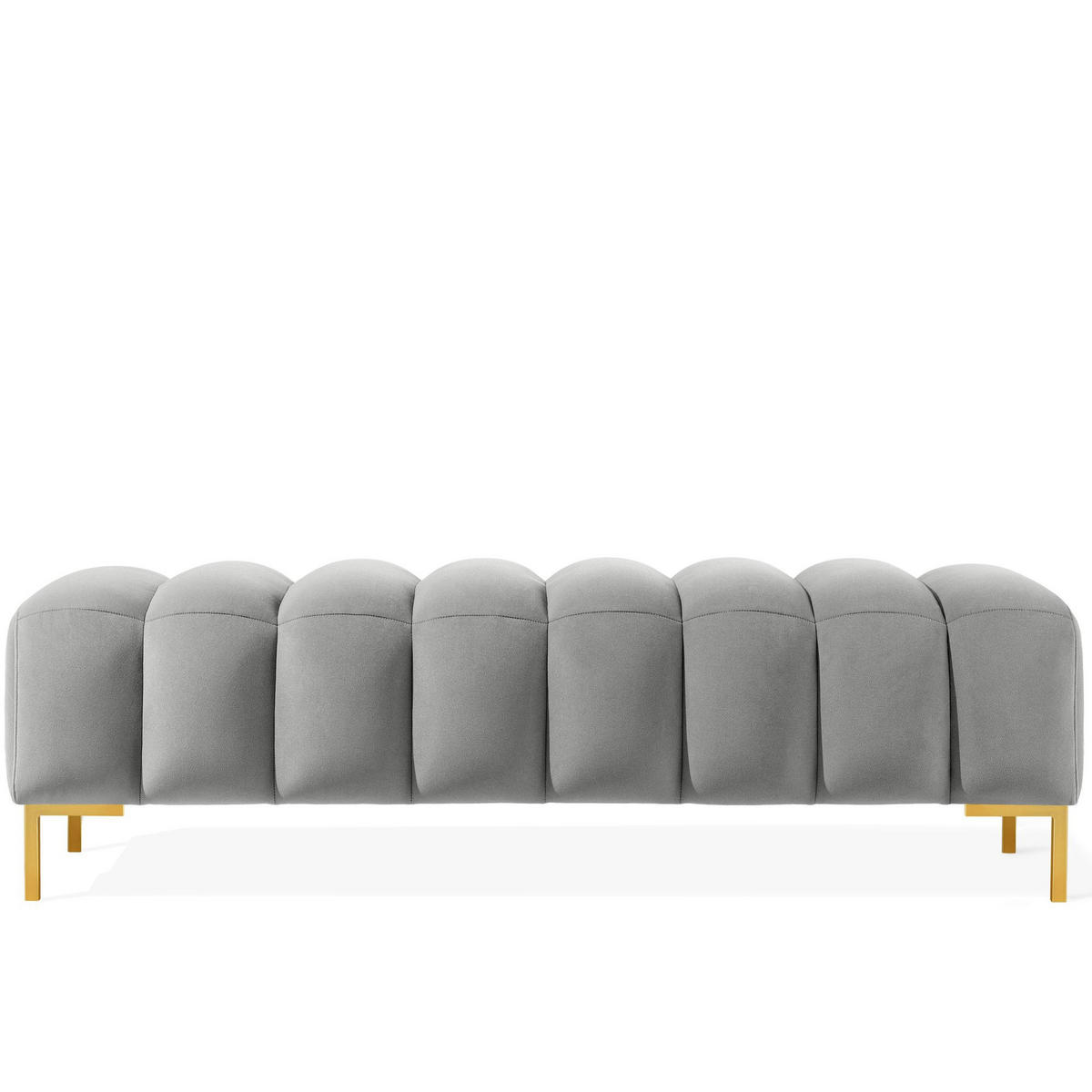POLSTERBANK PECCO, Metallbeinen - Goldfarben/Grau, Holz/Textil (160/50/50cm) - KONSIMO®