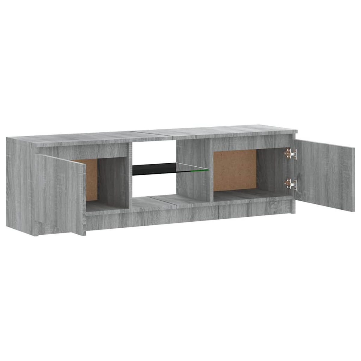 TV-SCHRANK Mit Led-Leuchten Grau Sonoma 120/30/36 Cm - Grau, Holzwerkstoff (30/36/120cm) - vidaXL