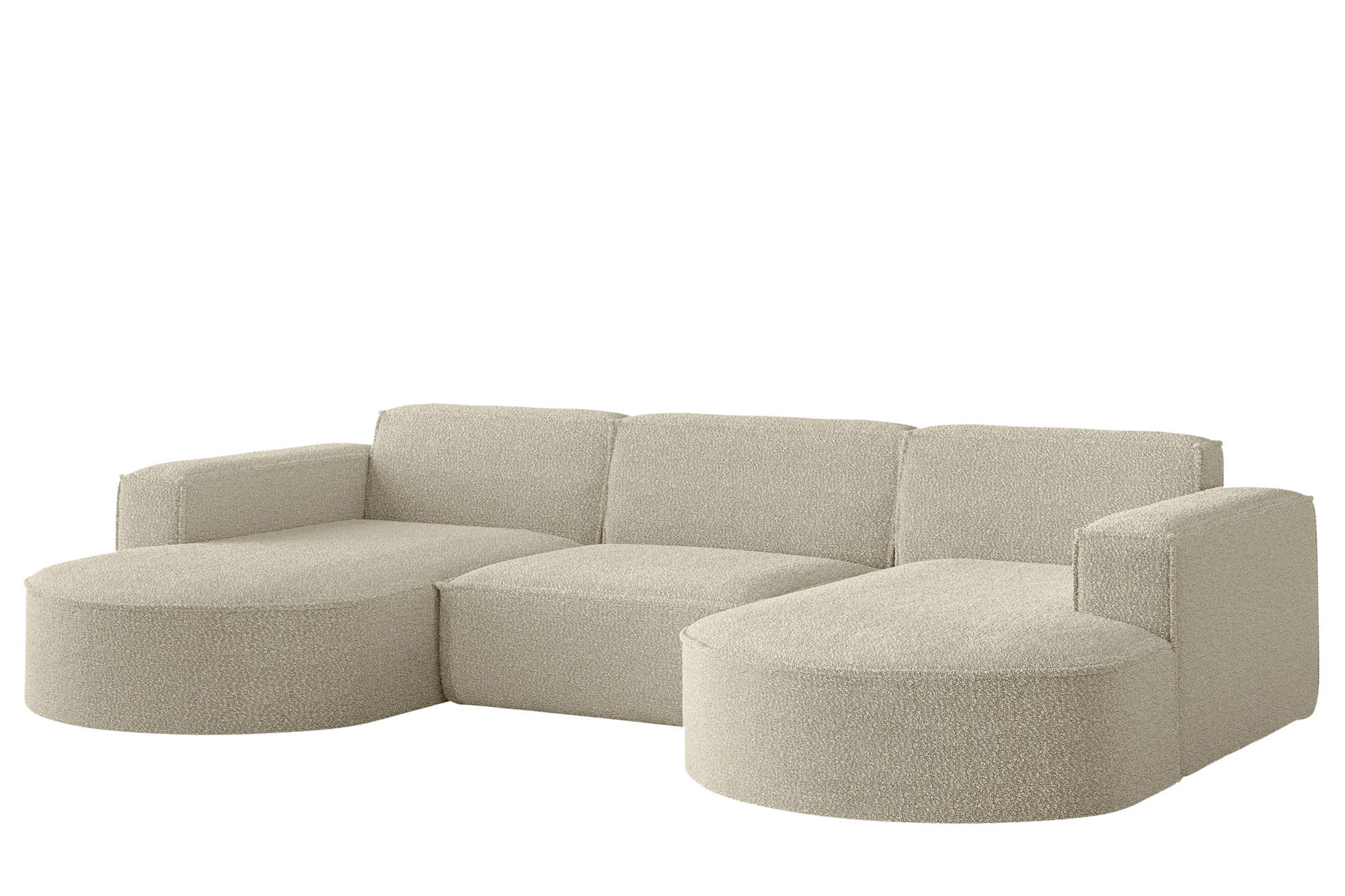 WOHNLANDSCHAFT Palma In Ascot - Champagner, Holzwerkstoff/Textil (299/78/165cm) - Fun Möbel