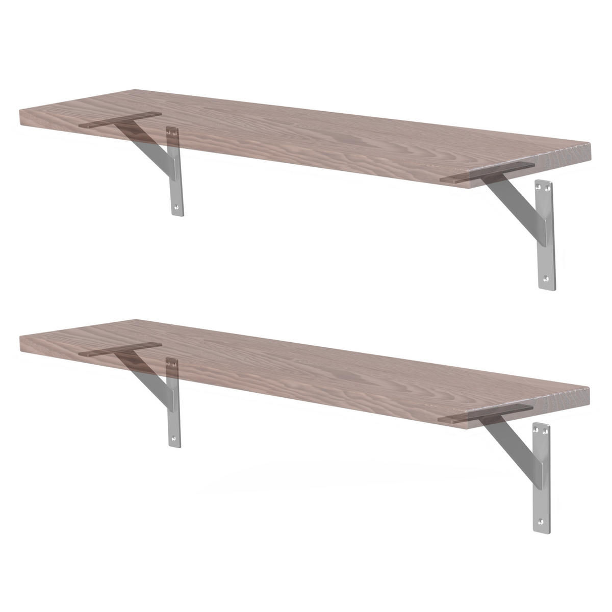 REGALTRÄGER 2er Set - Silberfarben, Metall (18/3/18cm) - ML-DESIGN