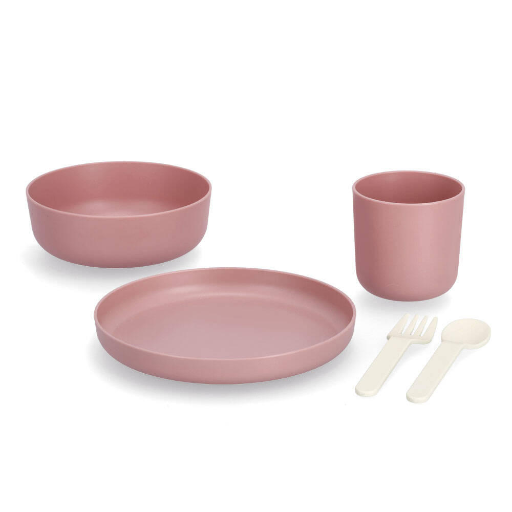 KINDGESCHIRR 5-teilig - Rosa, Kunststoff (18/9.5/18cm)