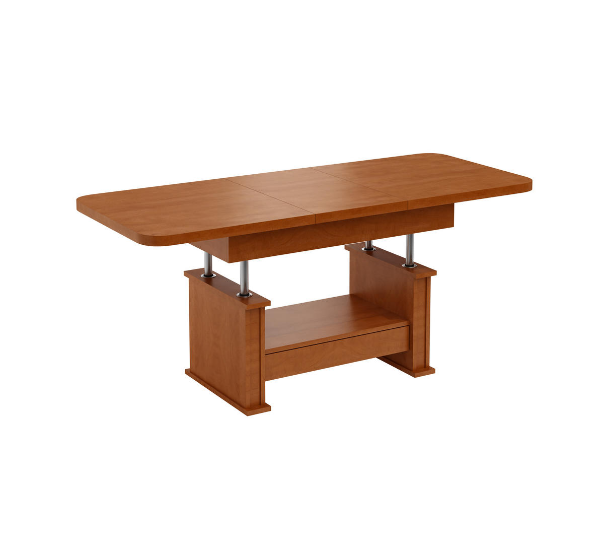 COUCHTISCH rechteckig Kirschbaum ausziehbar höhenverstellbar - Kirschbaumfarben, Holzwerkstoff (70/120/60cm) - designimpex