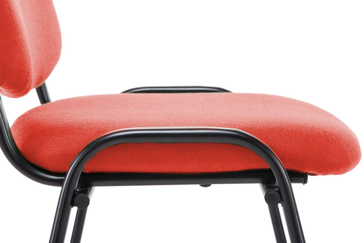 BESUCHERSTUHL Stoff Rot - Rot/Schwarz, Textil/Metall (53/83/53cm) - CLP