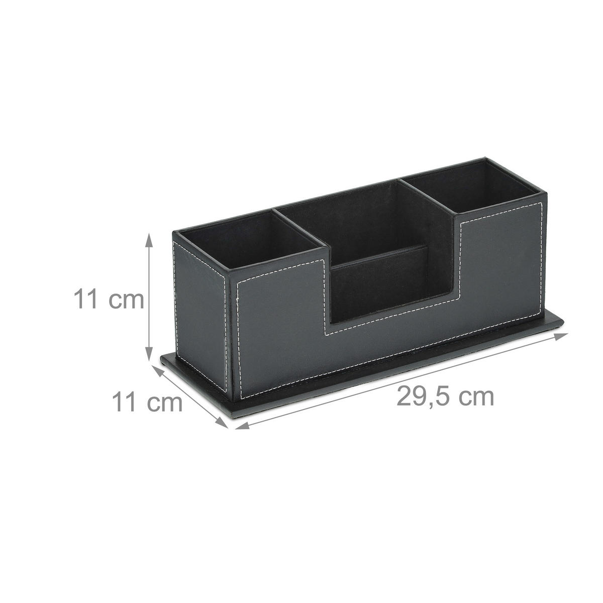 SCHREIBTISCH-ORGANIZER - Schwarz, Holzwerkstoff/Kunststoff (11/29.5/11cm) - Relaxdays