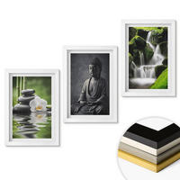 WANDBILDER 3er-Set - 20x30 cm Weißer Rahmen - Entspannende Zen-Wassermalerei - Weiß, Kunststoff (20/30cm) - ArtPrintCave