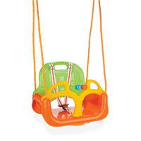 BABYSCHAUKEL Samba Swing 06129 3 in 1 orange braun abnehmbarer Bügel, Rückenlehne, bis 100 kg, ab 12 Monate, 3 in 1 - Grün, Kunststoff (43/37/29cm) - Pilsan