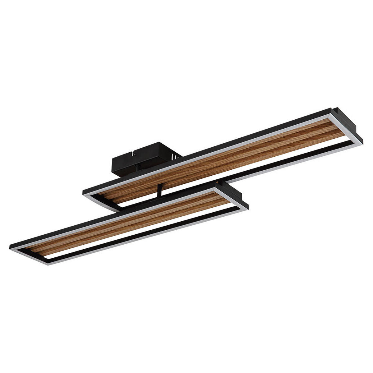 LED DECKENLEUCHTE Metall Holzoptik Braun Schwenkbar - Braun, Metall (90/21/10cm) - Globo Lighting