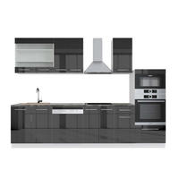 KÜCHENZEILE Fame-Line Anthrazit Hochglanz/Weiß 300 cm AP Anthrazit - Anthrazit/Weiß, Holzwerkstoff (300/81.6/60cm) - Vicco