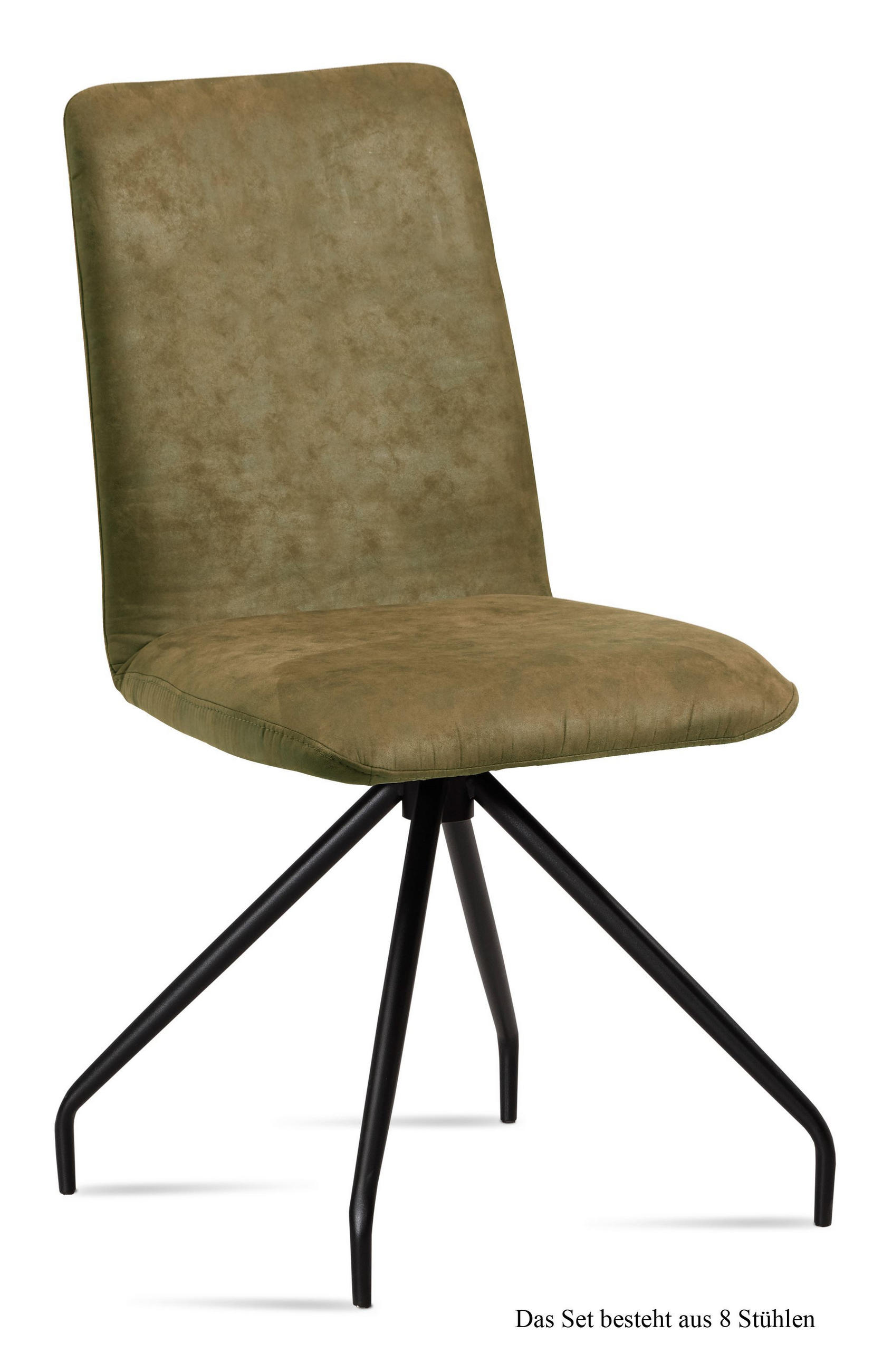 ESSZIMMERSTUHL (8er-Set) Desiri 47x92x60 Schwarz/Olivgrün - Schwarz/Olivgrün, Kunststoff (60/92/47cm) - 58aufmkessel