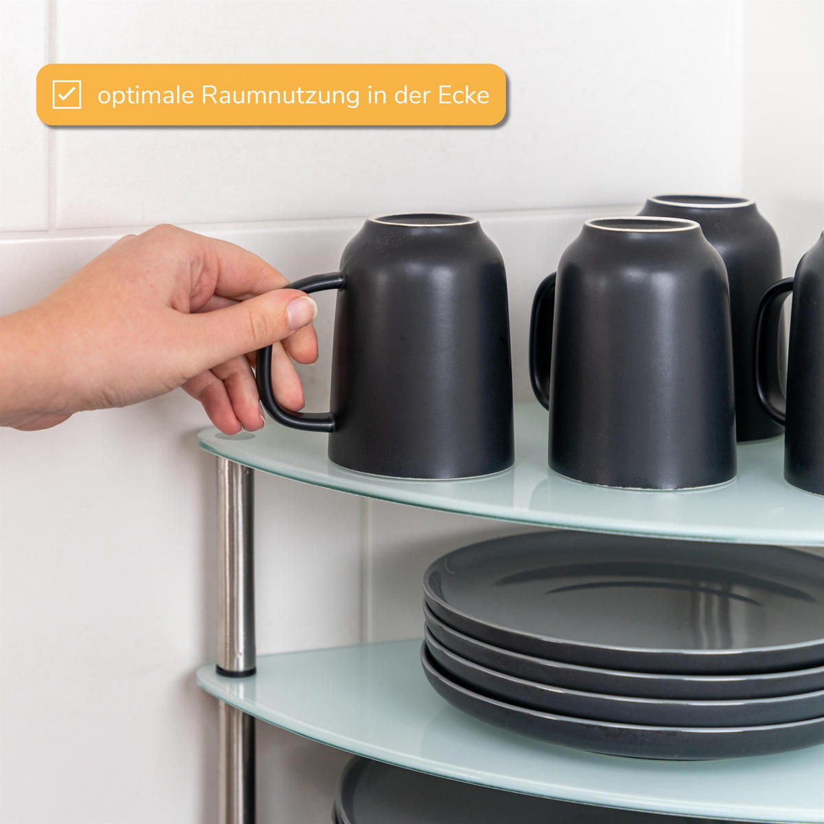 ECKREGAL, Glas, Edelstahl, weiß - Weiß, Glas (28/21/28cm) - bremermann