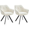 ARMLEHNENSTUHL 2er Set Stoff Creme - Creme/Schwarz, Textil/Metall (64/82/62cm) - CLP