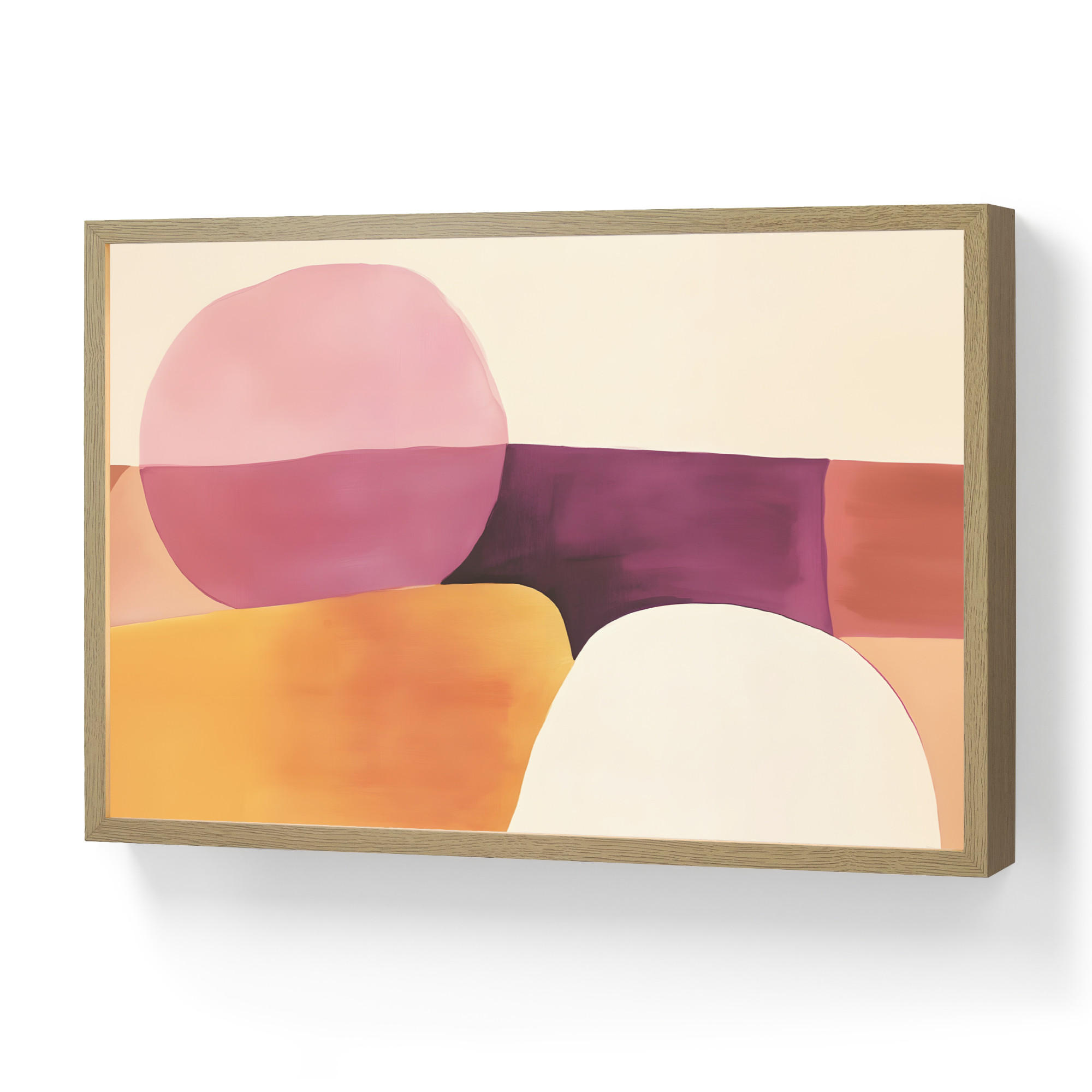 NÁSTĚNNÁ LAMPA S AKUMULÁTOREM Tvary - abstraktní - barevné 60x40 cm - růžová, kompozitní dřevo (60/40/8cm) - OnlyWow