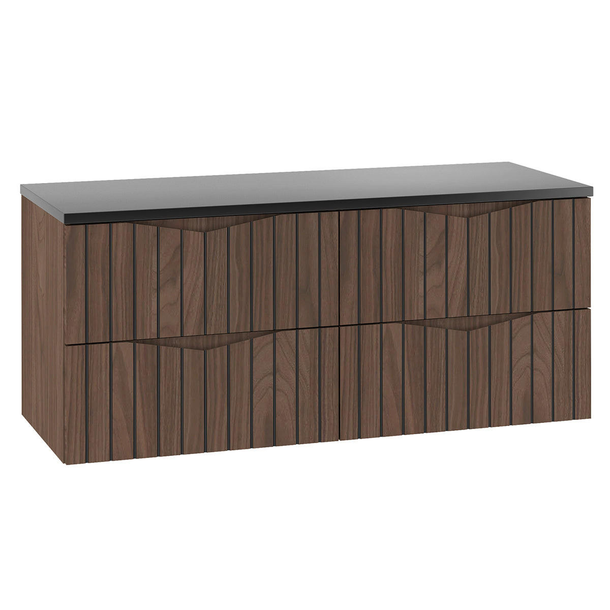 WASCHTISCHUNTERSCHRANK 120.6cm Siena Holz und Schwarz - Schwarz, Holzwerkstoff (120.6/52.2/46.5cm) - Petits-meubles