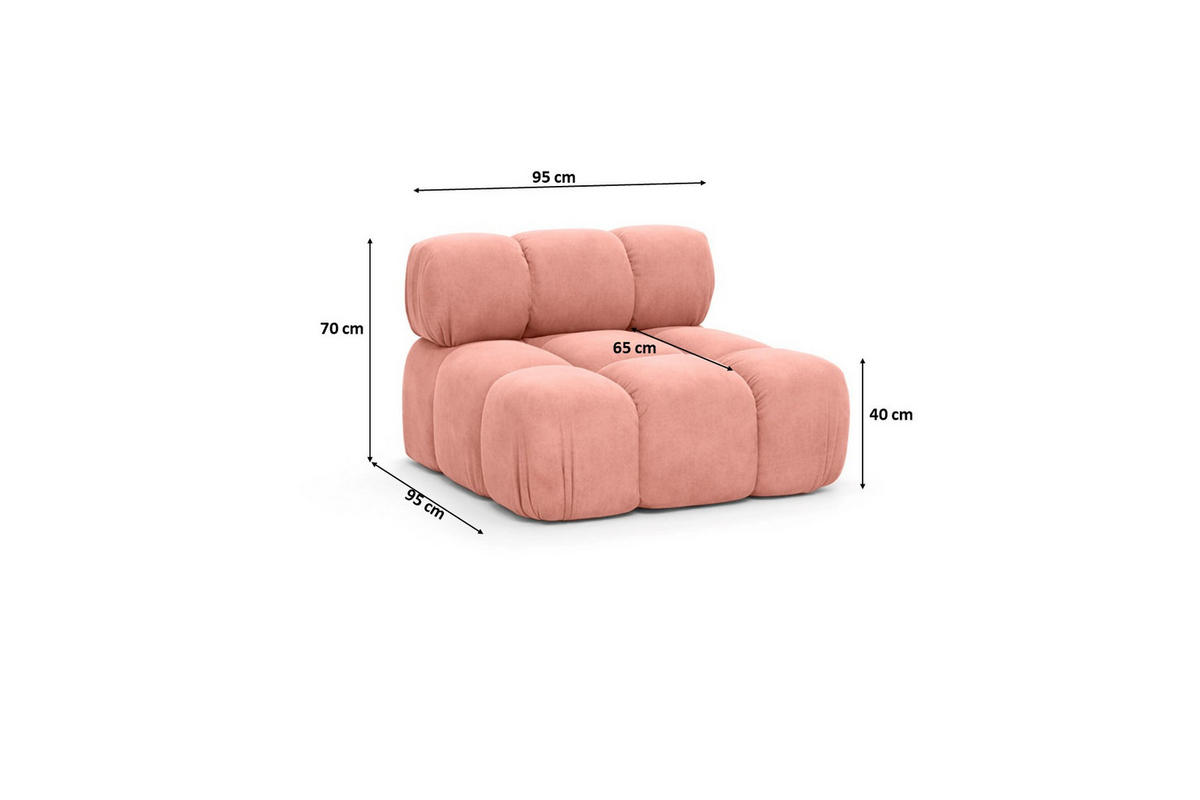 MODUL Mittig, Für Modulares System, Stoff Salvador, Rosa, Selia - Pink, Holz (95/70/95cm) - Kaiser Möbel