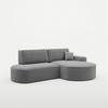 ECKSOFA Venedig Mit Schlaffunktion - Dunkelgrau, Holzwerkstoff/Textil (278/179cm) - Fun Möbel