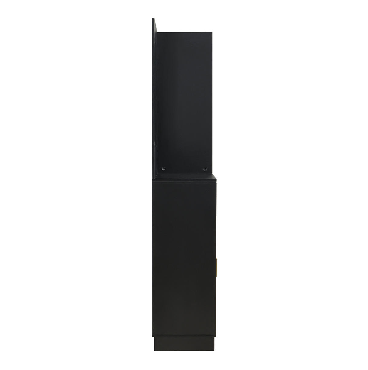 KOMPAKTGARDEROBE 110/33/185,5 cm aus MDF mit Spiegel und Schuhbank Schwarz - Schwarz, Holzwerkstoff (110/185.5/33cm) - Modenvie