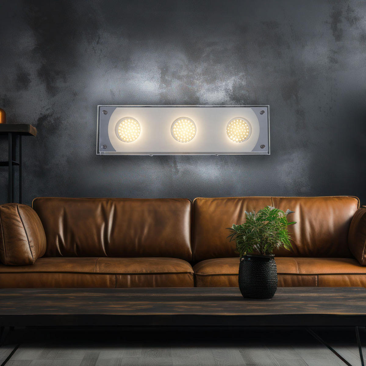 LED DECKENLEUCHTE Silber gebürstet - Silberfarben, Glas (7.5/35/10cm) - Esto