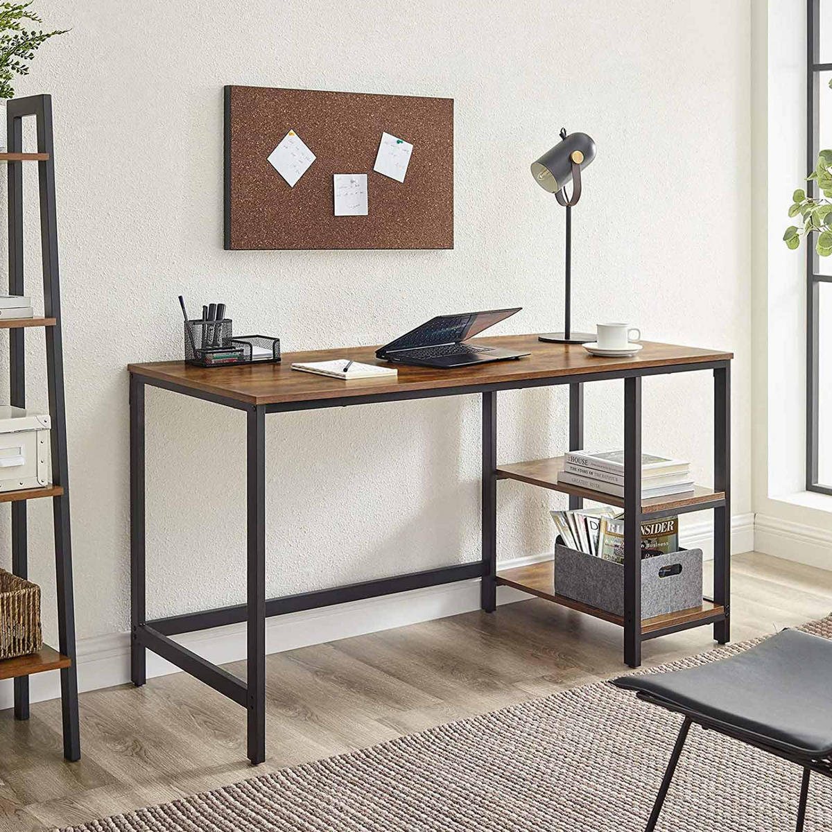 SCHREIBTISCH COMPUTERTISCH - Braun, Holzwerkstoff (140/60/75cm) - Hansiro
