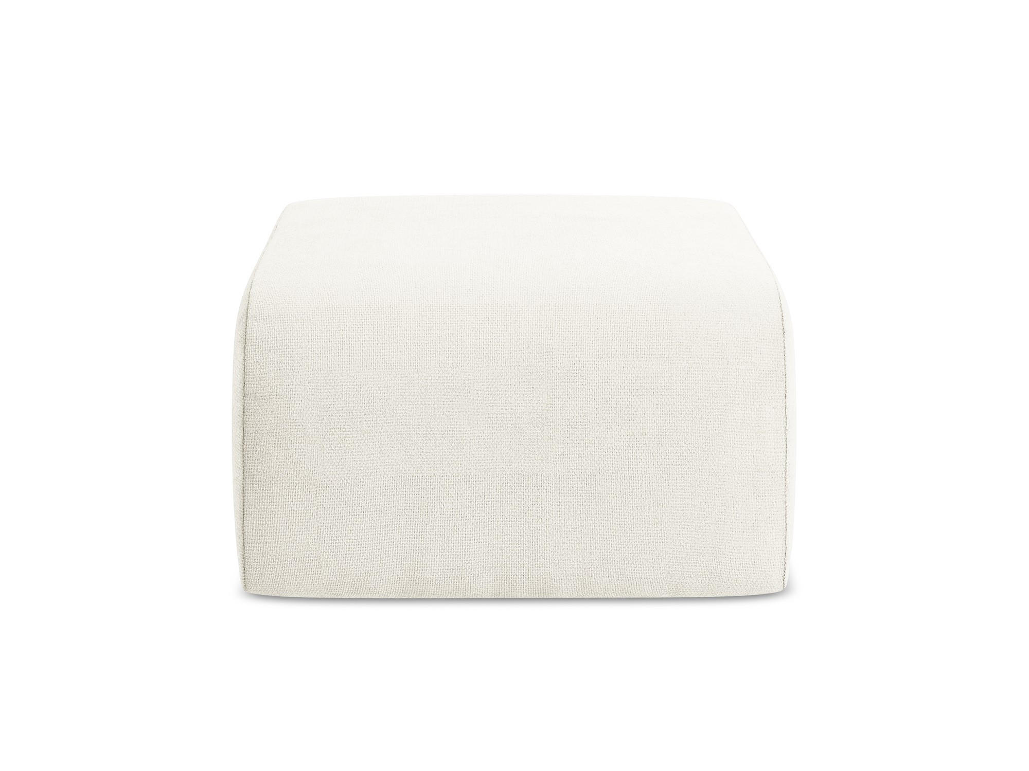 POUF Chenille Stoff Weiß - Schwarz/Weiß, Holzwerkstoff/Kunststoff (72/42/94cm) - Makamii
