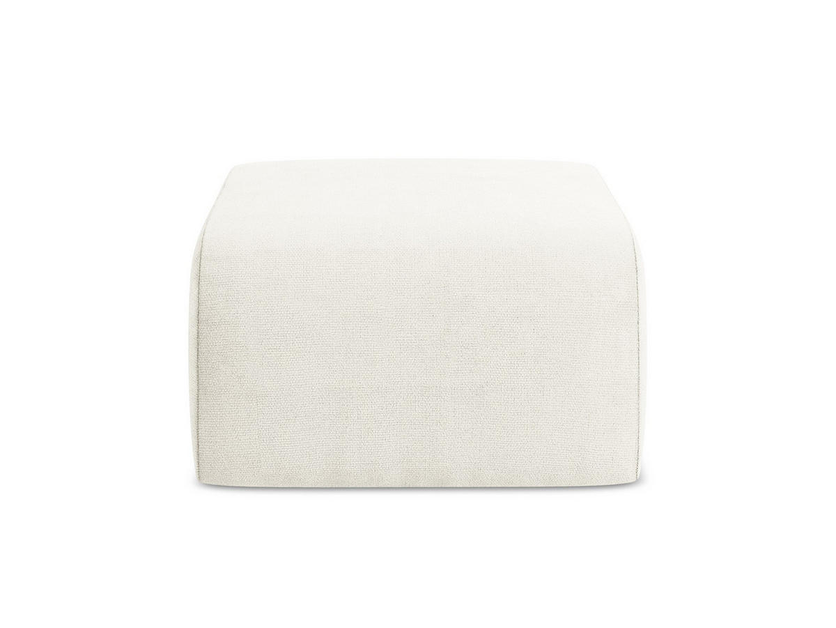 POUF Chenille Stoff Weiß - Schwarz/Weiß, Holzwerkstoff/Kunststoff (72/42/94cm) - Makamii