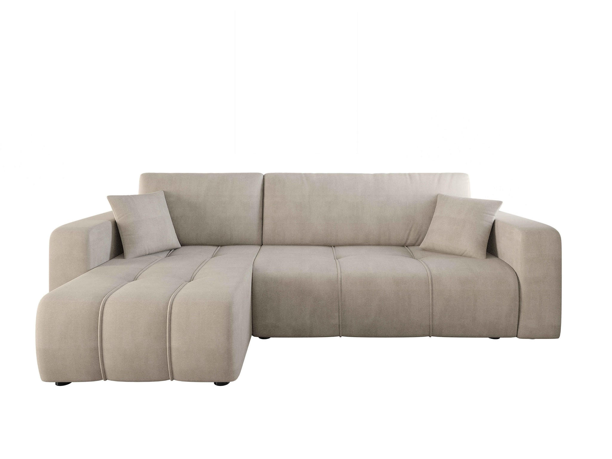 ECKSOFA Dagny Mit Schlaffunktion - Beige, Holzwerkstoff/Textil (248/146cm) - Fun Möbel