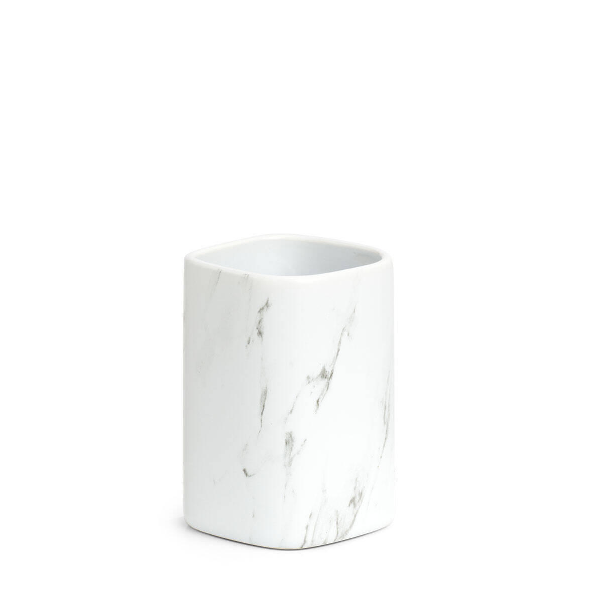 ZAHNBÜRSTENBECHER Keramik Marble - Weiß, Keramik (7.5/10.9/7.5cm)