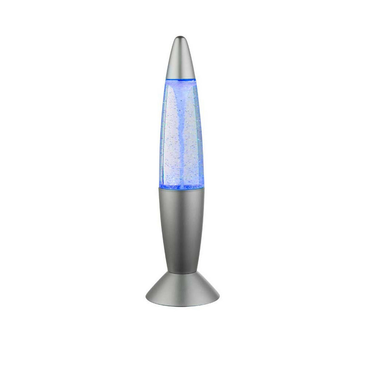 LED DEKOLEUCHTE Lavalampe Silber Kunststoff - Silberfarben, Glas (10/10/35.5cm) - Globo Lighting