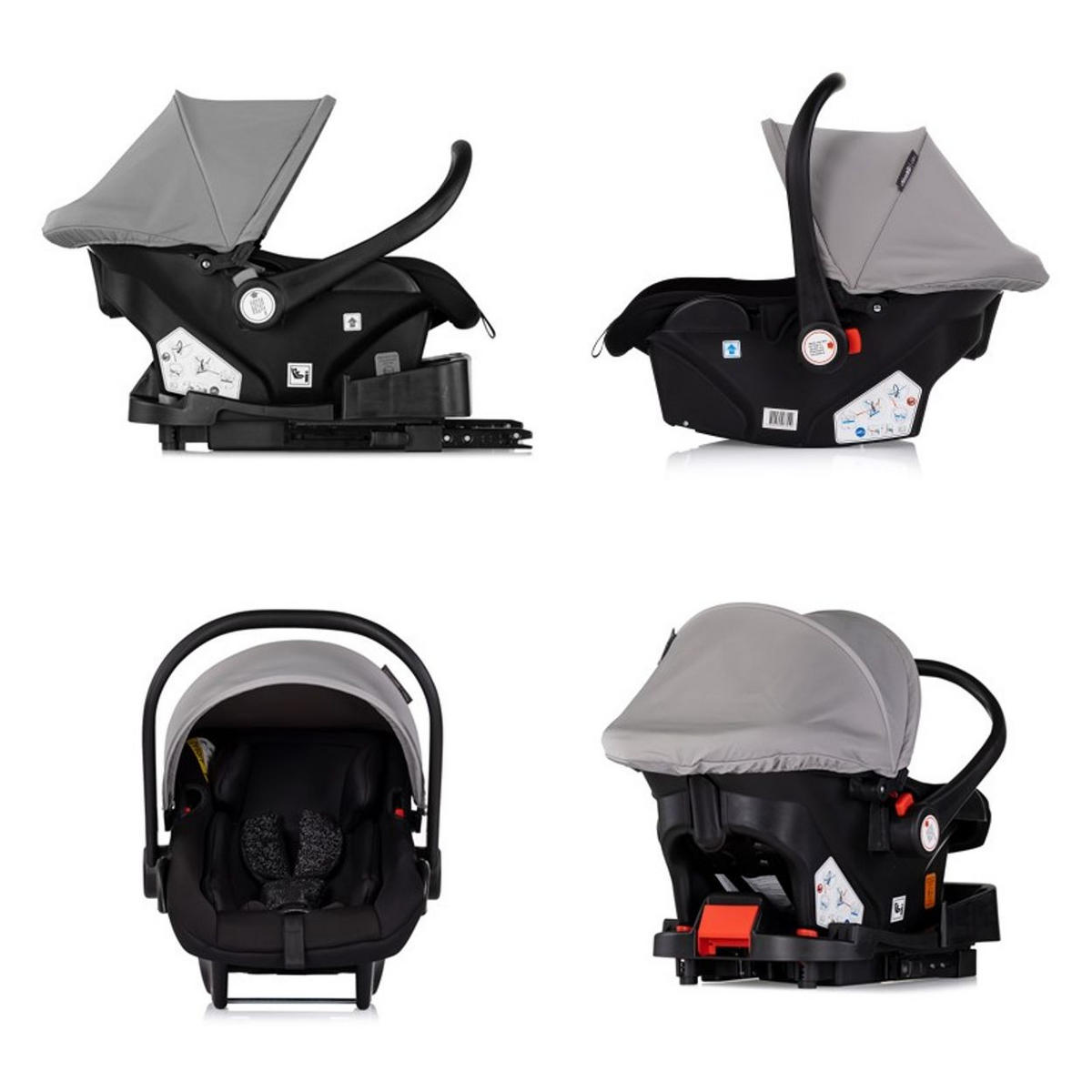 BABYSCHALE Vista i-Size hellgrau (40-87cm) Gruppe 0+, Sonnendach, 3D-Kissen - Grau, Kunststoff (43/56/60cm) - Chipolino