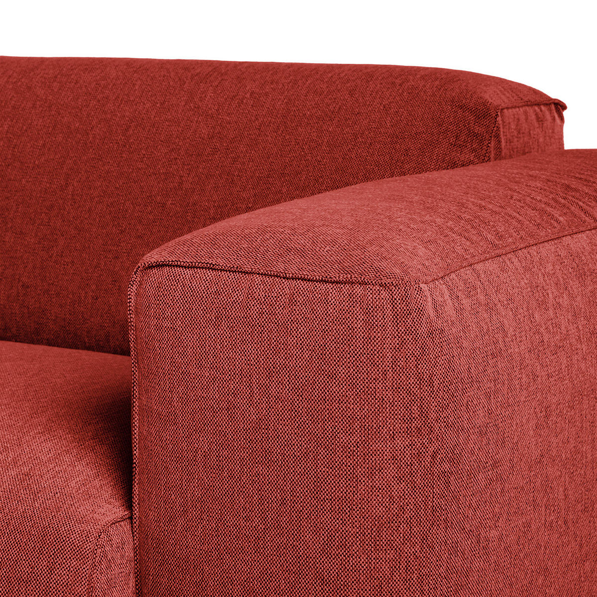 ECKSOFA mit XL-Longchair - Rot/Schwarz, Kunststoff/Textil (260/171cm) - home24