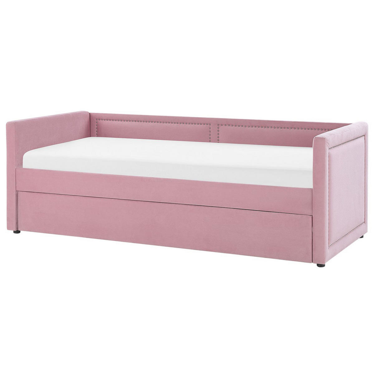 TAGESBETT 90/200cm Rosa Mimizan - Pink, Naturmaterialen/Textil (90/200cm) - Beliani
