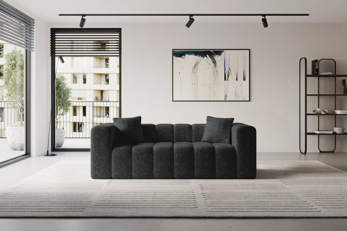 POHOVKA 2-MÍSTNÁ DONY-2 232x90x71 cm Černá Žinylka - černá, kompozitní dřevo/textil (232/71/90cm) - ALTDECOR