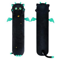 PLÜSCHKISSEN Katze, schwarz, 90 cm - Schwarz, Textil (22/35cm)